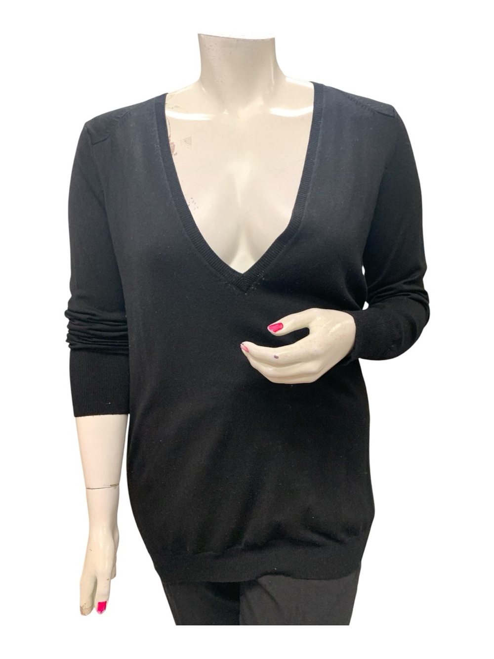Women's Black V-Neck Sweater